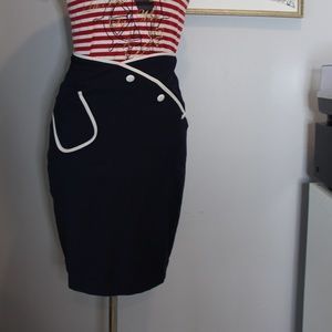 Modcloth Navy Pencil Skirt (size s)